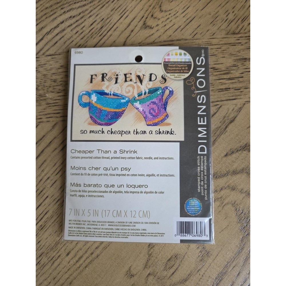 Dimensions Stamped Cross Stitch Kit Friends Cheaper Than A Shrink 7"x5" New